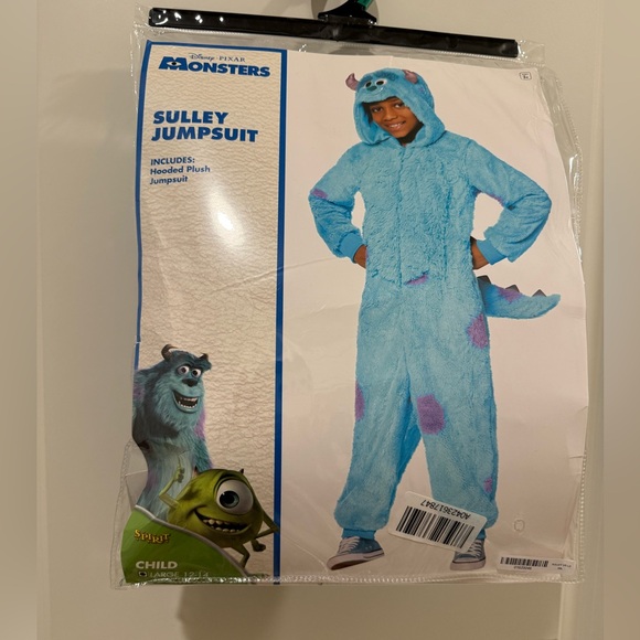 Monsters Inc. Sulley Plush Jumpsuit Costume Child Large 12-14 Spirit Halloween - Picture 1 of 5